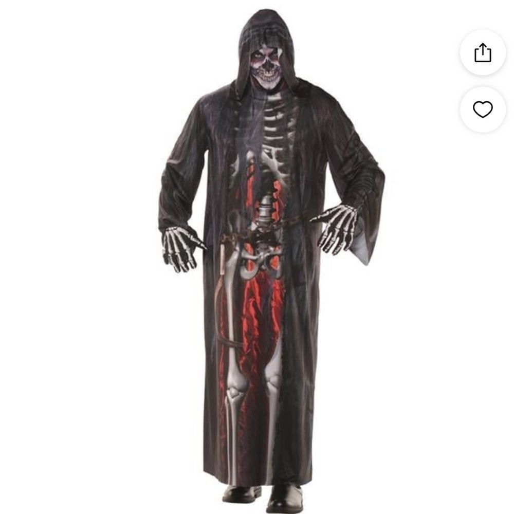Underwraps Photo Real Robe Grim Reaper Adult Halloween Costume One Size